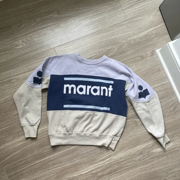 Isabel Marant Etoile Colorblock Gallian Sweater Light Blue Sz 40/L - Picture 1 of 15